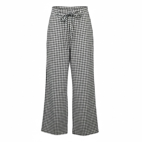Abercrombie & Fitch Pants - Abercrombie & Fitch Women’s XS Black White Gingham Linen Blend Wide Leg